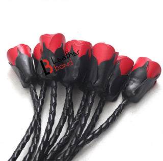 Red Rose Flogger | 9 Braided Leather Falls