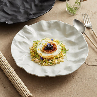 Japanese-Inspired Ripple Deep Ceramic Dish | 3CARATS
