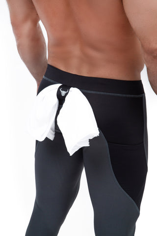 Meggings | Black on Gray - MENAGERIE Intimates MENS Lingerie