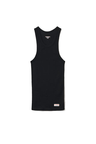 TANK | BLACK COTTON RIBBED  | AW