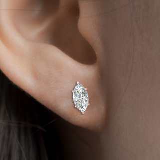 Marquise Diamond 6 Prong Stud Earrings