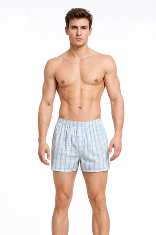 Men's Cotton Plaid Boxer Shorts