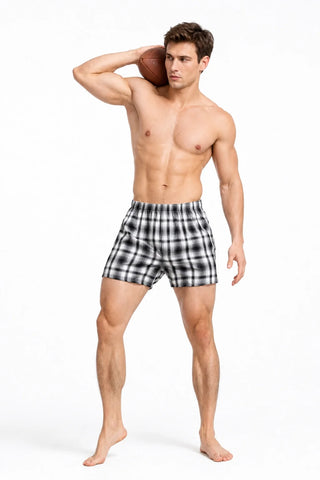 Men's Cotton Plaid Boxer Shorts
