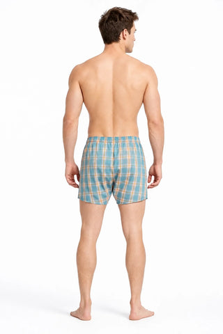 Men's Cotton Plaid Boxer Shorts