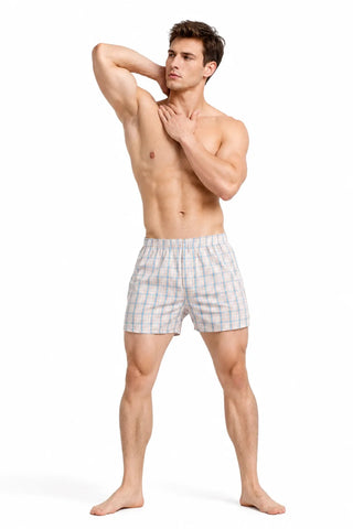Men's Cotton Plaid Boxer Shorts