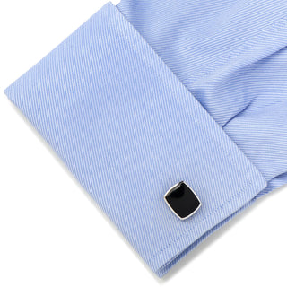 Sterling Silver and Onyx Cufflinks | Classic Cushion