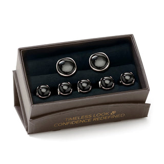Sterling Silver and Onyx 7-Stud Set | Classic Formal