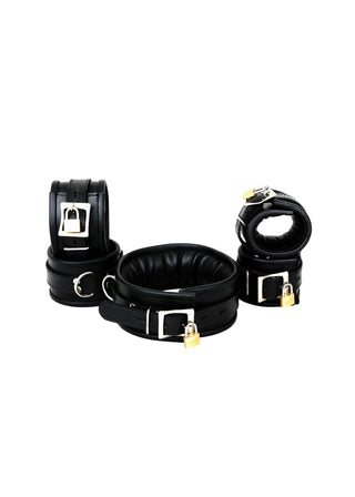 5 Piece set | Padded  Leather |  Lockable Cuffs