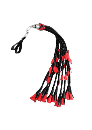 Rose Leather Finger Flogger | 9 Braided Falls