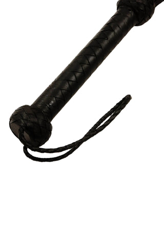 Black Rose Heavy Duty Leather Flogger | 9 Braided Falls & Cat-o-nine Tails