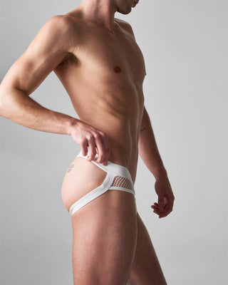 Edge Net Jock+Thong | Chalk - MENAGERIE Intimates MENS Lingerie