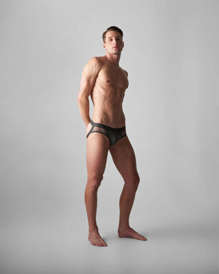 Edge Net Jock+Thong | Gunmetal - MENAGERIE Intimates MENS Lingerie