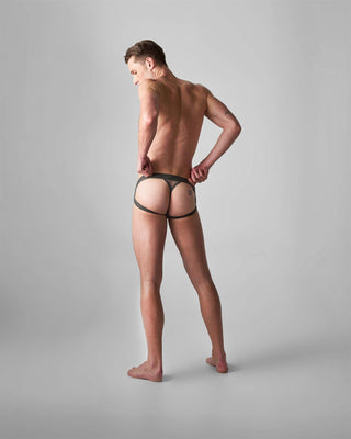 Edge Net Jock+Thong | Gunmetal - MENAGERIE Intimates MENS Lingerie