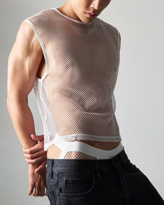Edge Net Muscle Tank | Chalk - MENAGERIE Intimates MENS Lingerie