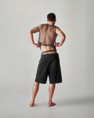 Edge Net Muscle Tank | Gunmetal - MENAGERIE Intimates MENS Lingerie