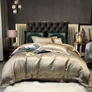 Talia Black Gold Cotton Satin Bedding Set | 3CARATS - MENAGERIE Intimates MENS Lingerie