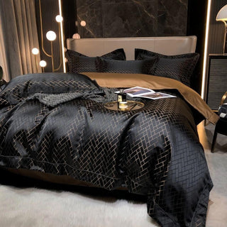 Talia Black Gold Cotton Satin Bedding Set | 3CARATS - MENAGERIE Intimates MENS Lingerie