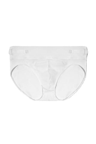 White men's underwear on a white background