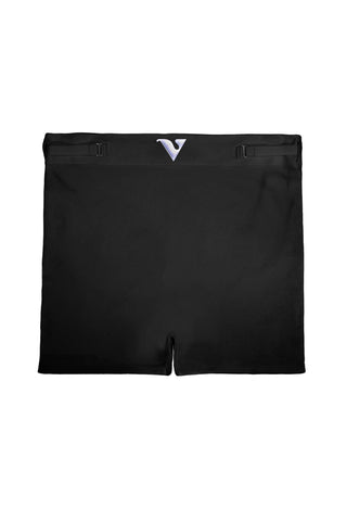 Black boxer briefs on a white background