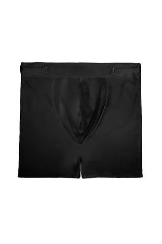 Black jock strap trunks on a white background