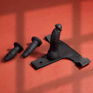 TrioPlay Strap-On Kit | 3 Silicone Dildos, Adjustable Harness