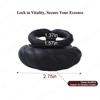 Adult Double Penis Ring Vibrator Cock Ring with 10 Vibration Modes - MENAGERIE Intimates MENS Lingerie