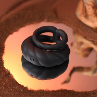 Adult Double Penis Ring Vibrator Cock Ring with 10 Vibration Modes - MENAGERIE Intimates MENS Lingerie