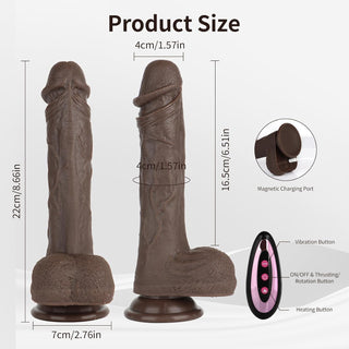 EmberMotion Thrusting Strap-On Dildo | 8.66" Remote, Heating