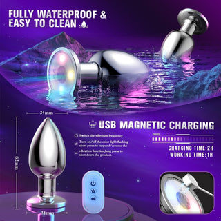 Anal Vibrator Sex Toy Butt Plug with Flashing Light Base - MENAGERIE Intimates MENS Lingerie