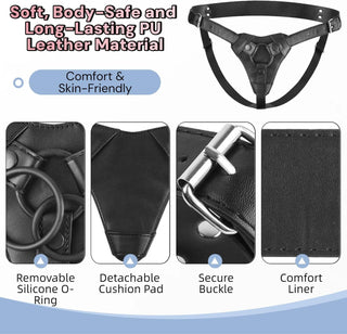 Strap-On Harness Set | 3 O-Rings, Adjustable Fit