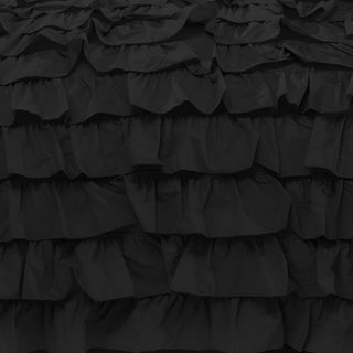 400TC Sateen Solid Cotton Waterfall Ruffle Duvet Cover Set