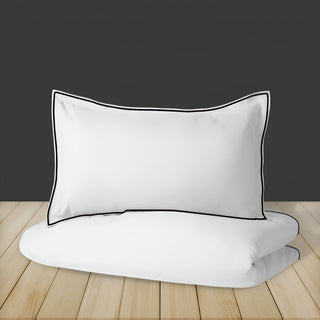 400TC Embroidery Cotton Sateen Solid Duvet Cover Set