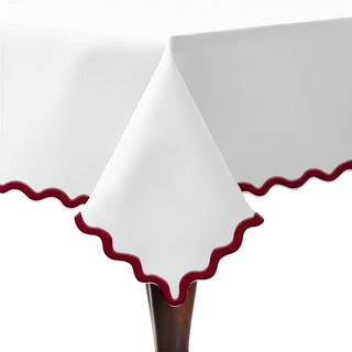 Applique Scalloped Embroidery Cotton Table Cloth