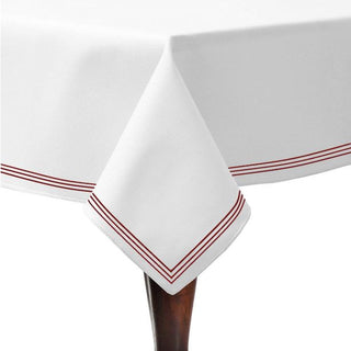 Triple Embroidery Border Sateen Poly Cotton Solid Table Cloth