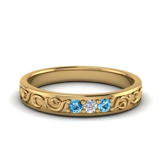 Classic Mens 3 Stone Wedding Band - MENAGERIE Intimates MENS Lingerie