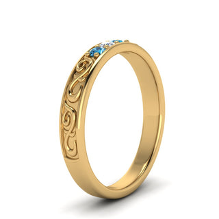 Classic Mens 3 Stone Wedding Band - MENAGERIE Intimates MENS Lingerie