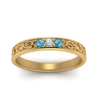Classic Mens 3 Stone Wedding Band - MENAGERIE Intimates MENS Lingerie