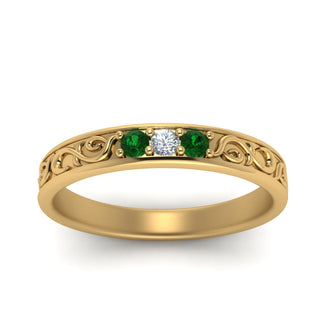 Classic Mens 3 Stone Wedding Band - MENAGERIE Intimates MENS Lingerie