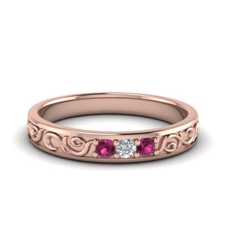 Classic Mens 3 Stone Wedding Band - MENAGERIE Intimates MENS Lingerie