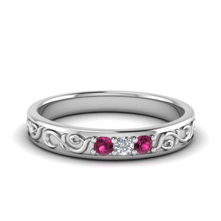 Classic Mens 3 Stone Wedding Band - MENAGERIE Intimates MENS Lingerie