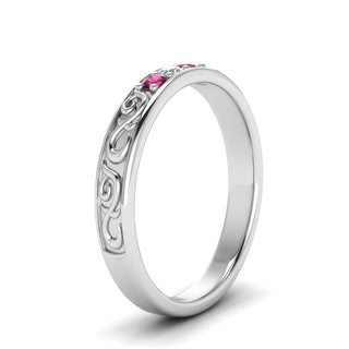 Classic Mens 3 Stone Wedding Band - MENAGERIE Intimates MENS Lingerie