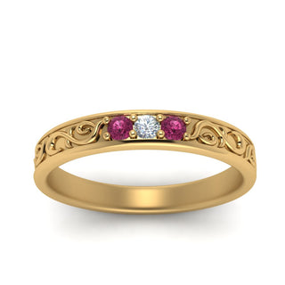 Classic Mens 3 Stone Wedding Band - MENAGERIE Intimates MENS Lingerie