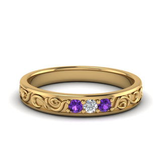 Classic Mens 3 Stone Wedding Band - MENAGERIE Intimates MENS Lingerie