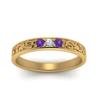 Classic Mens 3 Stone Wedding Band - MENAGERIE Intimates MENS Lingerie