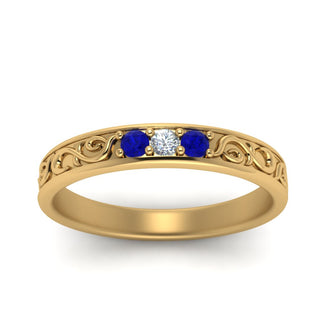 Classic Mens 3 Stone Wedding Band - MENAGERIE Intimates MENS Lingerie