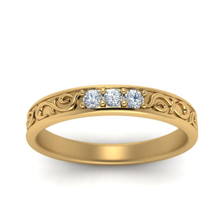 Classic Mens 3 Stone Wedding Band - MENAGERIE Intimates MENS Lingerie
