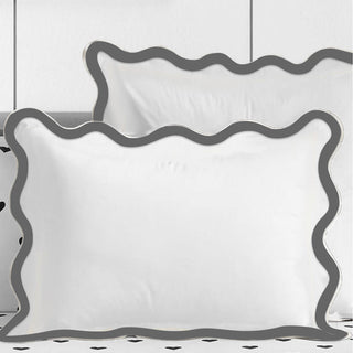 400TC Applique Scalloped Embroidery Cotton Duvet Cover Set