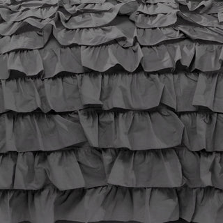 400TC Sateen Solid Cotton Waterfall Ruffle Duvet Cover Set