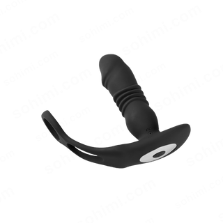 Dual Cock Ring Powerful Thrusting & Vibration Butt Plug