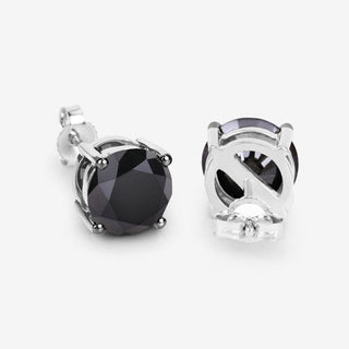 5.41 Carat Genuine Black Diamond 14K White Gold Earrings